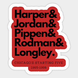 1995-1996 Chicago's Starting Five! Sticker